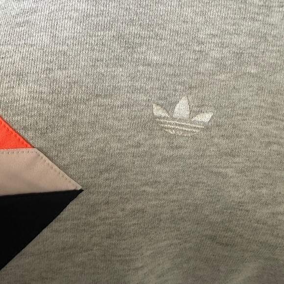 Adidas Gray and Red Sweater with Sporty Diagonal Stripes - Picture 6 of 6